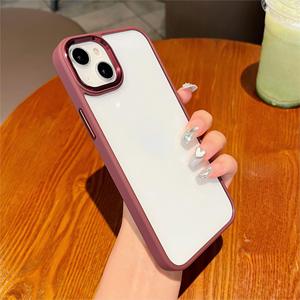 เคสโทรศัพท์สำหรับ iPhone 17 Pro Max สีพื้นเรียบง่าย ร่องโลหะ โปร่งใส ป้องกันการกระแทก ครอบคลุมทั้งตัวเครื่อง - Product Image 4