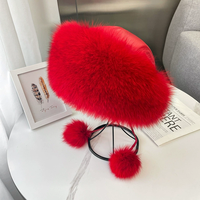 Bonnet de ski unisexe en fourrure de renard véritable, haute qualité, chaud et épais, avec cache-oreilles, pour l'extérieur – Collection Hiver