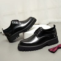 Nouvelle Tendance Chaussures Habillées en Cuir Véritable pour Hommes, Richelieu à Rivets pour Mariage