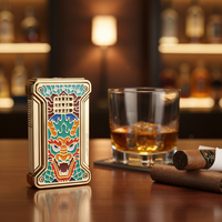 Briquet à cigare électrique JIFENG JF-092, design Dragon, style luxueux, métal doré, torche simple au butane, durable, boutique