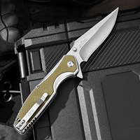 Couteau pliant d'extérieur G10 tricolore multifonctionnel, tranchant et portable, idéal pour la randonnée, le camping, la survie et le sauvetage