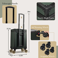 Valise de maquillage roulante avec tiroir de rangement, petite trousse de voyage, trousse à cosmétiques avec roulettes, valise de salon de coiffure, chariot de beauté, coffre de rangement