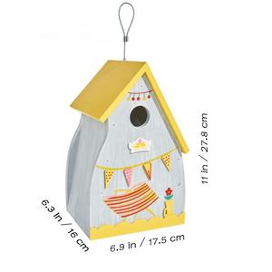 Mangeoire d'extérieur en bois suspendu pour les oiseaux, abri pour oiseau, fausses carillons, perruches, oiseaux bleu - Product Image 2