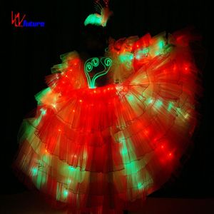 Robe de <span class=keywords><strong>Samba</strong></span> en Tulle Lumineux à Volants pour Carnaval Brésilien, Défilé, Festival, Spectacle Scénique, Soirée en Boîte de Nuit, Performance de Danse - Product Image 5