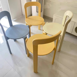 <span class=keywords><strong>Chaises</strong></span> de salle à manger empilables en bois de couleur unie, best-seller, style moderne, avec dossier, pour salle à manger, chaise Rey - Product Image 1
