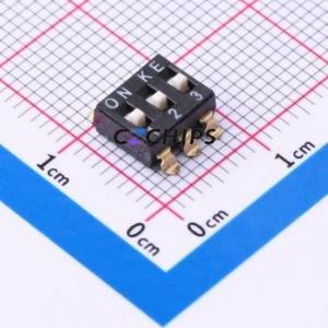 DSIC03LSGER DIP Switch SMD-6P,6x7.6mm Switch Flat Toggle, Raised Type Single Pole Single Throw 3 Gull Wing Type - Product Image 1