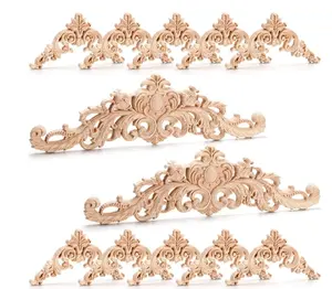 European Style Wood Carved Onlay Applique Frame Architectural Elements Wood Corbel wood onlay CNC