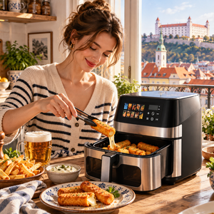 Visible Window Air Fryer 8L Air Fryer <b>Rack</b> Air Fryer Pot 1700W 220-240V Dishwasher Safe Roast Bake Family Kitchen Home KA20046 - Product Image 1