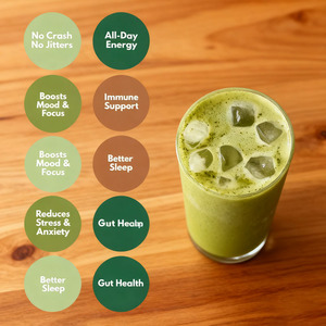 مسحوق فطر الماتشا الأخضر بالجملة، شاي أخضر، أشواغاندا لدعم صحة الدماغ والأمعاء والمناعة وتخفيف التوتر - Product Image 5