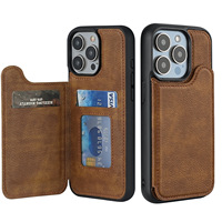 Nouveau étui porte-carte portefeuille en cuir antichoc à la mode pour iPhone 14 Pro Max élégant coque de couverture de téléphone portable boîtier Fundas