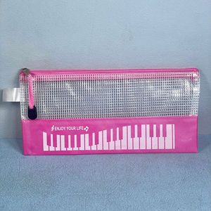 Bolsa de malla creativa con diseño de teclado de piano para material escolar, bolsa de archivo, bolsa de clasificación para estudiantes, bolsa impermeable con cremallera para billetes - Product Image 2