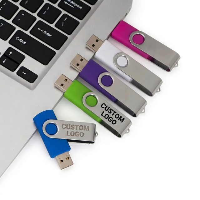 2026 Best Sale Colorful Metal Swivel USB 3.0 Flash Drive Promotional Custom Logo Durable Portable 4 GB