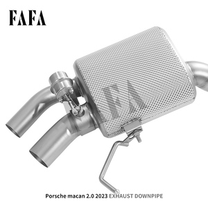 Para Porsche <span class=keywords><strong>Macan</strong></span> 2,0 <span class=keywords><strong>2023</strong></span>, sistema de escape, sección trasera media, válvula eléctrica, silenciador de tubo de escape trasero de gato con aislamiento térmico - Product Image 5