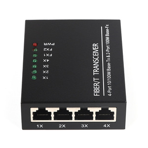 100M 2 Fiber 4 RJ45 <strong>Single</strong> <strong>Mode</strong> <strong>Single</strong> Fiber Optical <strong>Switch</strong> Media Converter for Video Surveillance Fiber Optic Transceiver - Product Image 3