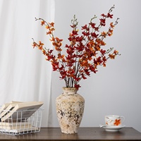 Orchidée Phalaenopsis artificielle en silicone à toucher réel, 97 cm, 3 tiges, pour la décoration de la maison et des mariages