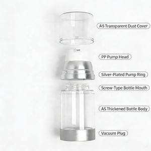 Flacon pompe sans air en plastique AS/PP de 100 ml, 120 ml, 50 ml pour nettoyant, crème et lotion <span class=keywords><strong>visage</strong></span> - Product Image 4