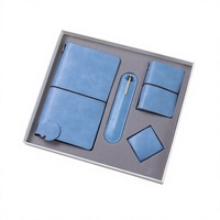 Étui à crayons et porte-cartes en similicuir bleu personnalisable, style frais, avec reliure sans fil parfaite, idéal pour coffret cadeau et logo scolaire