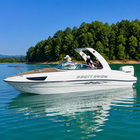 Yacht en fibre de verre personnalisé de 7,3 m, 8 places, avec cabine, bateau de loisirs de luxe écologique, bateau de pêche, moteur hors-bord