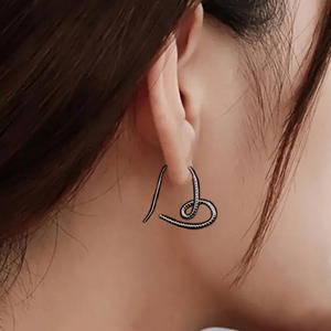 Boucles d'oreilles pendantes géométriques en or blanc, alliage de zinc, bijoux tendance unisexes - Product Image 6