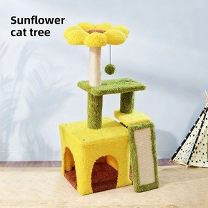 Sunflower Griffoir pour chat en sisal, avec nid et plateforme de saut intégrés, pour grands chats, <span class=keywords><strong>hauteur</strong></span> 83 <span class=keywords><strong>cm</strong></span>, Modèle MP35, Transfrontalier - Product Image 5
