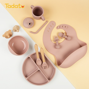 Plato de succión de silicona para niños, juego de vajilla de alimentación para recién nacidos con tazón, regalo para bebé - Product Image 4