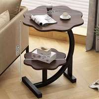 Table d'appoint en forme de C, plateau effet marbre, structure métallique incurvée, table d'appoint décorative pour canapé