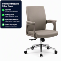 Chaise de bureau en cuir PU de qualité supérieure, directement de l'usine, pour bureau de direction, chaise de bureau ergonomique avec accoudoirs épaissis