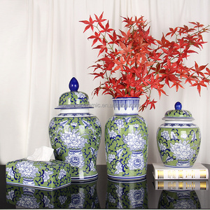 J257 vaso di porcellana cinese <span class=keywords><strong>antico</strong></span> <span class=keywords><strong>classico</strong></span> decorazione vaso di fiori blu vaso di zenzero verde in ceramica per la decorazione domestica - Product Image 3