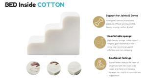 Rampa para escaleras de perro Azul de lujo, espuma extraíble de alta calidad, estampado de pata de perro con triple estampado Universal para gatos pequeños, perros, camas para mascotas - Product Image 4