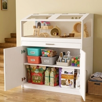Cage à hamster de style meuble personnalisée avec armoire de rangement, habitat pour petits animaux avec panneau en acrylique et plateau