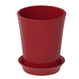 Maceta de plástico elegante F191L con platillo Patrón triangular de alto brillo para hoteles y bodas - Product Image 2