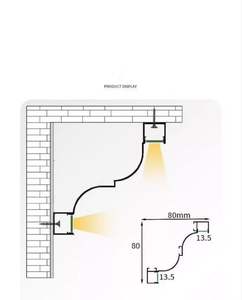 Barang baru lampu sisi ganda 70mm * 90mm ekstrusi LED saluran utama lampu sudut langit-langit LED Strip profil cahaya - Product Image 3