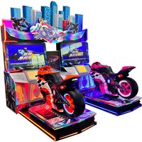 Équipement de jeu vidéo de grande envergure pour simulateur de course de moto double dynamique en ville, pour salle de jeux commerciale à monnayeur