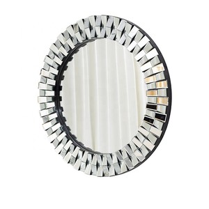Espejo Decorativo <span class=keywords><strong>de</strong></span> Pared Redondo Biselado Europeo Moderno, Dorado y Pulido, 91x91cm - Product Image 6