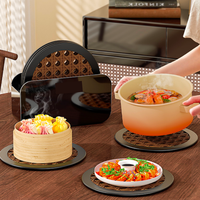 Ensemble de dessous-de-plat ronds traditionnels chinois en silicone, résistants à la chaleur et épaissis, pour casseroles, bouilloires, bols et assiettes, pour la maison