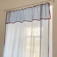 Voilage uni à volants semi-transparent filtrant la lumière, plusieurs couleurs, pour la décoration de chambre et de salon