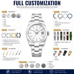 <span class=keywords><strong>Orologio</strong></span> da Uomo di Lusso Meccanico Automatico 36MM con Movimento PT5000 Personalizzato OEM, Resistenza all'Acqua 100M, Super-Luminova BGW9 - Product Image 2