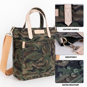 CHANGRONG Custom Women's <strong>Tote</strong> <strong>Bag</strong> <strong>Vintage</strong> Waterproof Waxed Canvas with Camo Print All Seasons Made in CN/GUA Model PCBG0304 - Product Image 2