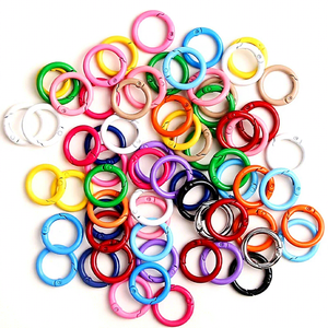 Conectores de llavero de anillo de resorte pintados en colores macaron al por mayor, fornituras de joyería DIY, anillos abiertos de cadena de 4 eslabones para bolsos - Product Image 6