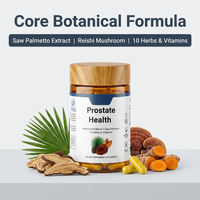 Complément alimentaire pour la santé de la prostate, marque privée, mélange d'herbes à base de palmier nain et de champignon Reishi, 90 capsules pour hommes