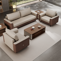 Luxus moderne minimalist ische Sofa Stand Lazy Bed Schreibtisch Büro Laptop Stand chinesische Business-Empfang Leder Sofa Set für Büro