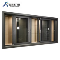 Malla de Acero Inoxidable Moderna, Ventana Exterior Horizontal Corredera de Aleación de Aluminio, Aislamiento Térmico para Exteriores