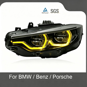 Conjunto de faros delanteros modificación M4 GTS con luz diurna amarilla tipo cuchara, compatible con BMW Serie 4 F32 F82 F36 2013-2020 - Product Image 1