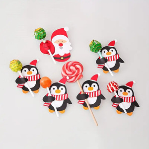 Tarjetas de papel para piruletas navideñas DAMAI, decoraciones de Papá Noel y muñeco de nieve para envolver dulces, suministros para fiestas de Navidad - Product Image 3