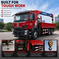 Grue montée sur camion 6x4 300 CV, 12 tonnes, flèche droite 18,5 m pour le transport, la construction, l'exploitation minière, l'énergie et les travaux sur sites difficiles (municipaux et industriels)