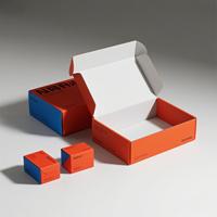 Porte-documents magnétique premium orange - Emballage rigide personnalisé écologique pour cosmétiques et bijoux de luxe - Gaufrage et design gratuits