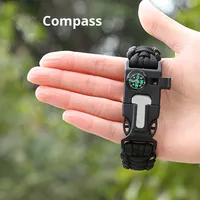 Camping randonnée produits allume-feu sifflet fort Paracord Bracelet fermoir Paracord Bracelet réglable pour la pêche et la chasse