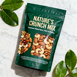 ג 'לי אריזת מזון מותאם אישית, ג' לי בשר בקר, אגוזים, נייר אלומיניום שוקולד סטנד אפ שקיות ziplock עם חלון ברור רוכסן - Product Image 1