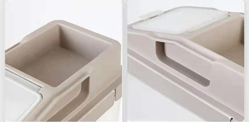 2022 New Model Plastic Big 10kgs Rice Storage Box With Lids And Wheels Large Food Container