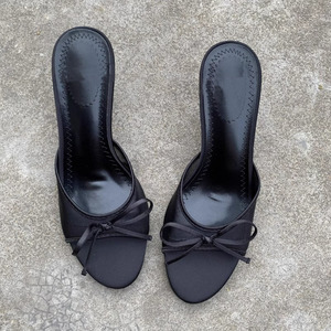 Nuovi <span class=keywords><strong>sandali</strong></span> estivi con tacco da donna <span class=keywords><strong>eleganti</strong></span> pantofole nere con tacco alto - Product Image 3